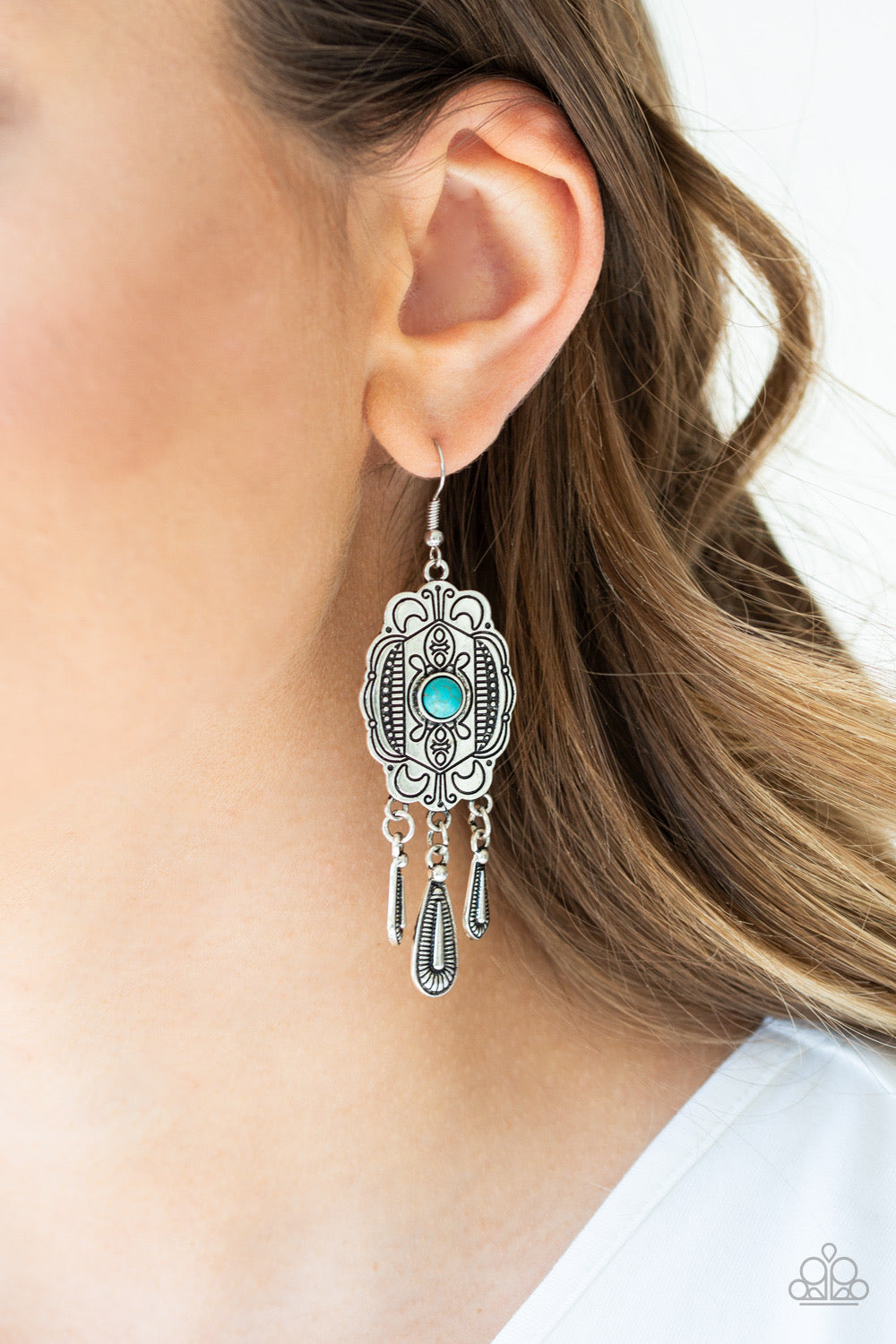 Paparazzi Natural Native Turquoise Earrings