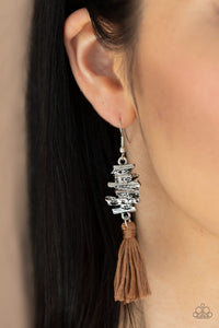 Paparazzi Tiki Tassel - Brown Earrings