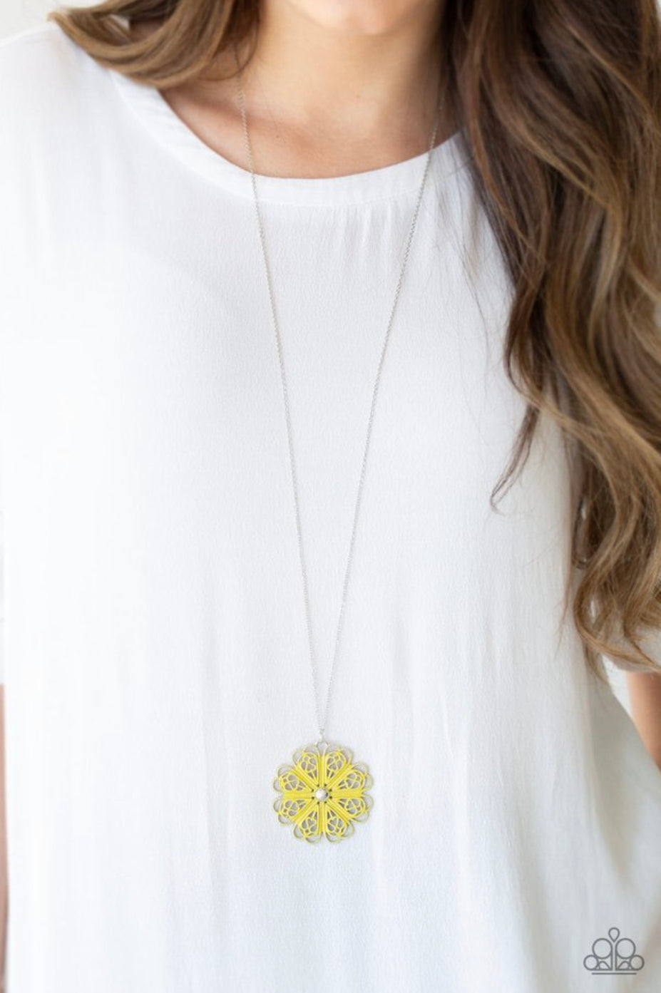 Paparazzi Spin Your PINWHEELS - Yellow Necklace
