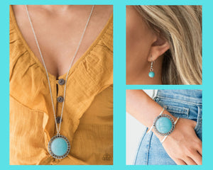 Paparazzi Turquoise $10 Set - Run Out Of RODEO Necklace and RODEO Rage Bracelet