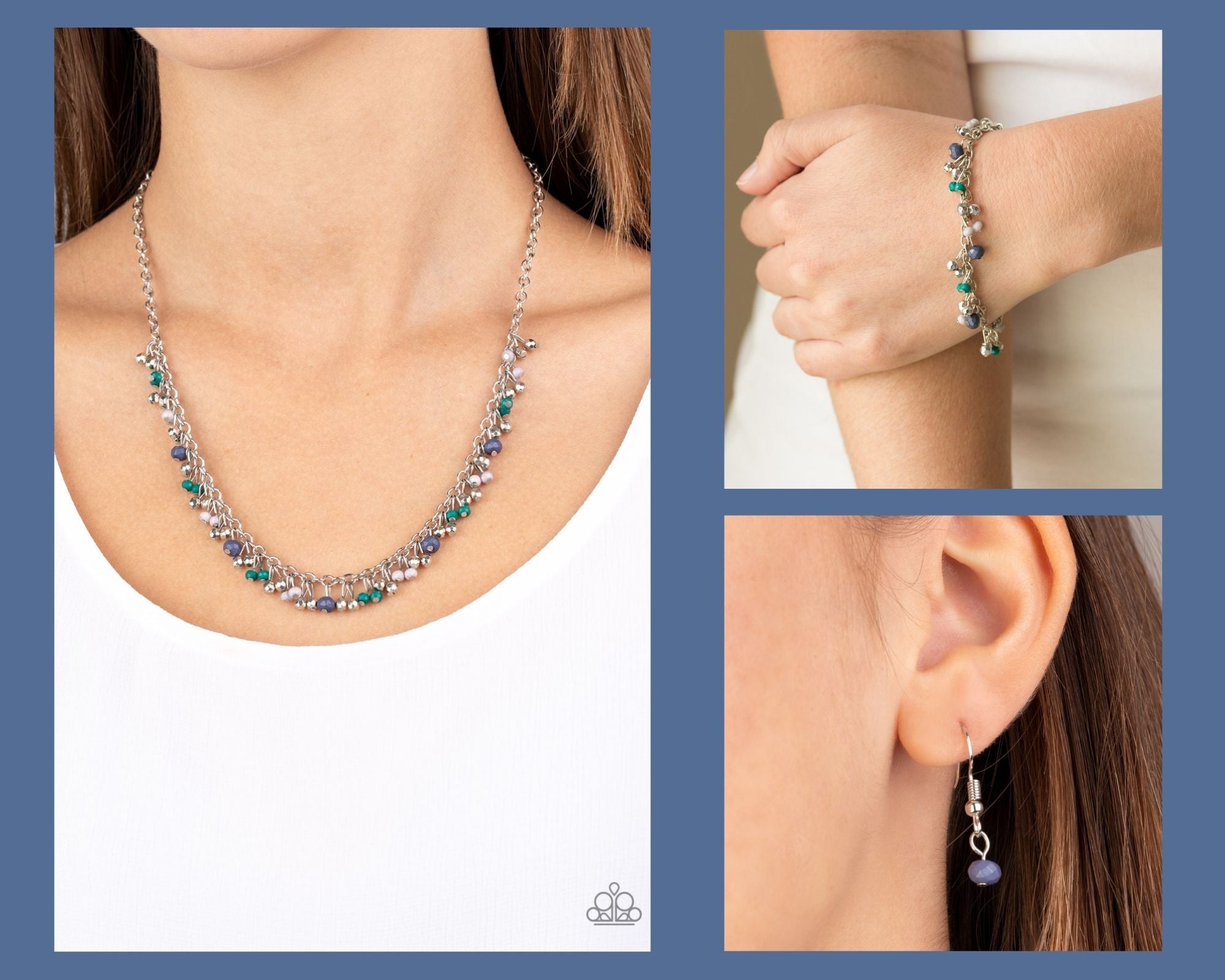 Paparazzi Blue $10 Set - Sailing the Seven Seas Necklace and Aquatic Adventure Bracelet