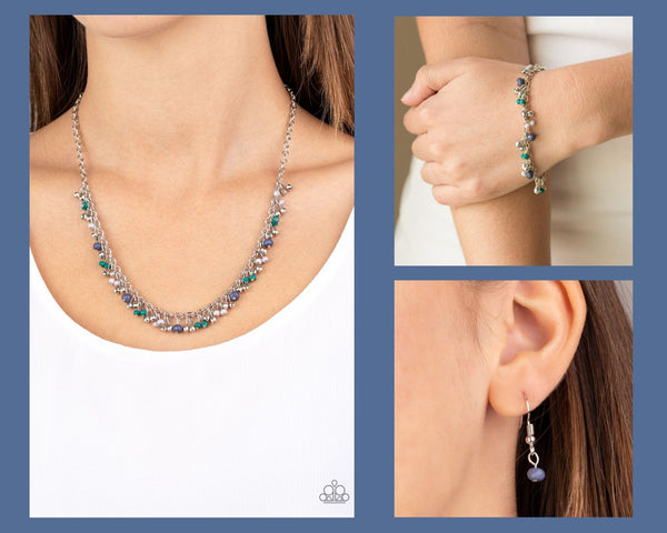 Paparazzi Blue $10 Set - Sailing the Seven Seas Necklace and Aquatic Adventure Bracelet