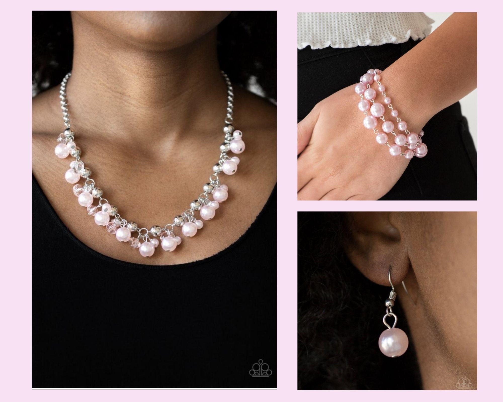 Paparazzi Pink $10 Set - Duchess Royale Necklace and Until the End of Timeless Bracelet