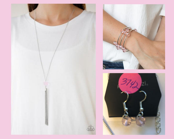 Paparazzi Pink $10 Set - Socialite of the Season Necklace and Dreamy Demure Bracelet
