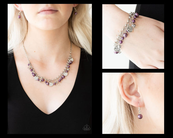 Paparazzi Purple $10 Set - Coastal Cache Necklace and West Coast Wanderer Bracelet