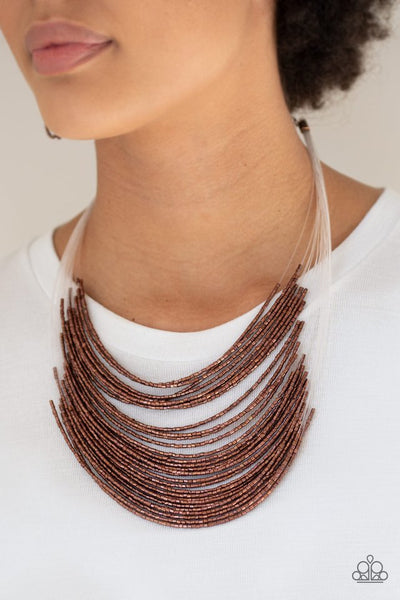 Paparazzi Catwalk Queen Copper Seed Bead Necklace