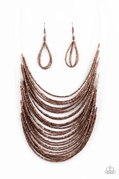 Paparazzi Catwalk Queen Copper Seed Bead Necklace