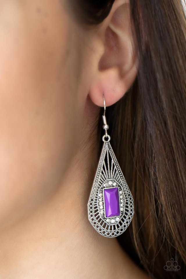 Paparazzi Deco Dreaming Purple Earrings