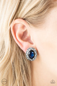 Paparazzi East Side Etiquette Blue Clip-on Earrings