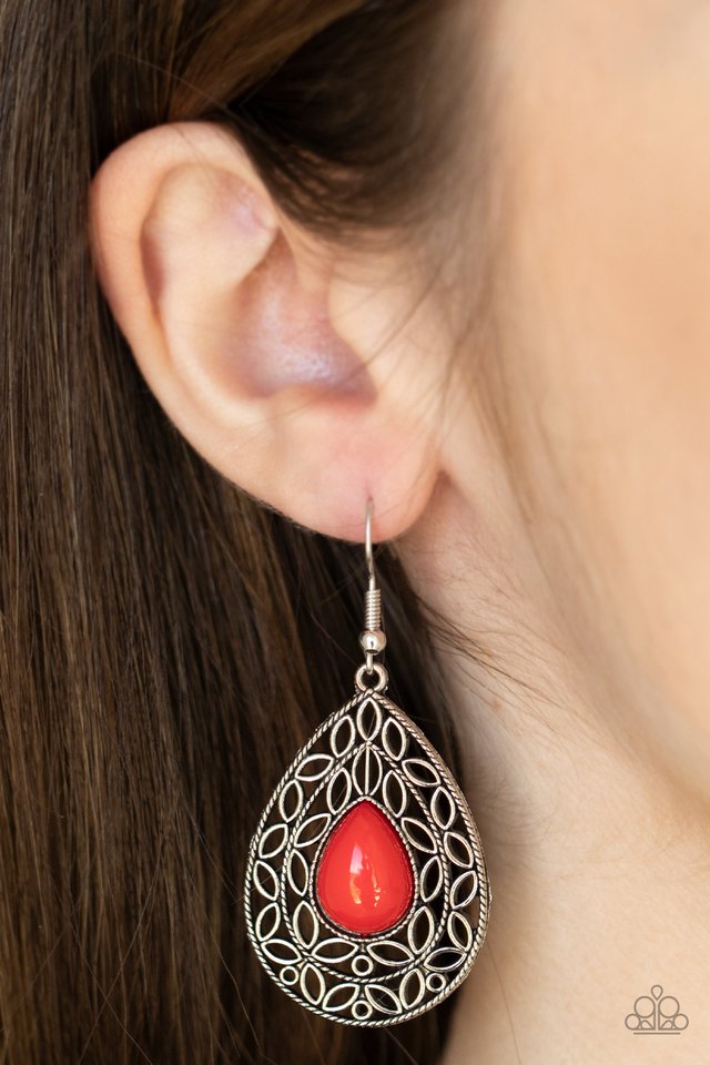Paparazzi Fanciful Droplets Red Earrings