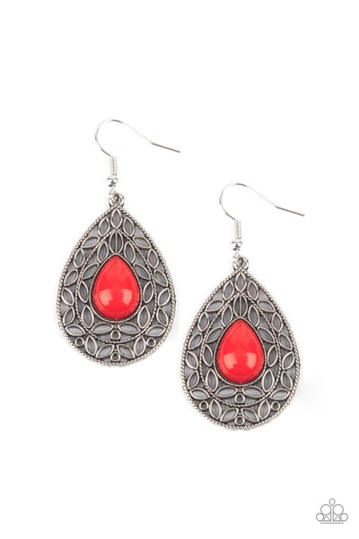 Paparazzi Fanciful Droplets Red Earrings