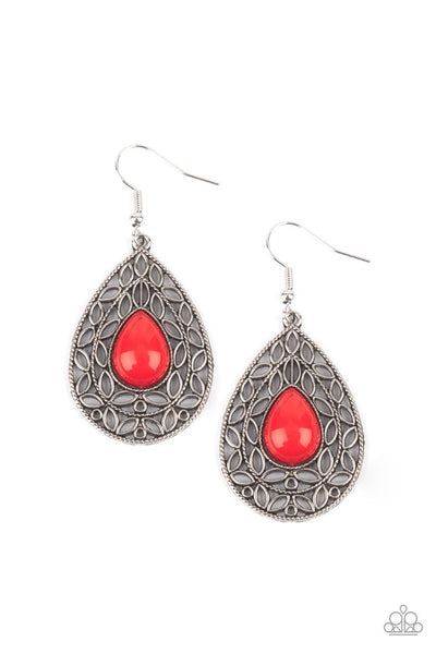 Paparazzi Fanciful Droplets Red Earrings