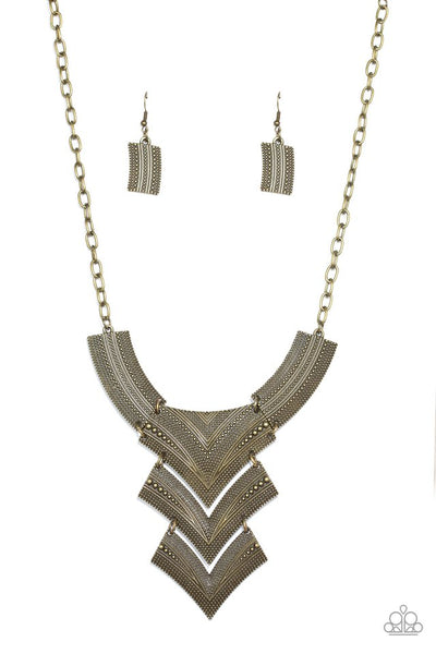 Paparazzi Fiercely Pharaoh Brass Necklace