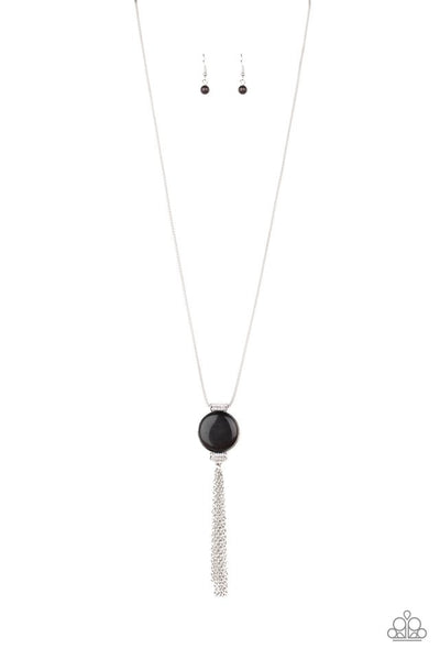 Paparazzi Happy As Can Beam Black Necklace