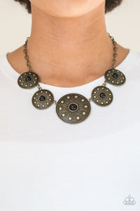Paparazzi Hey, SOL Sister Black and Brass Necklace