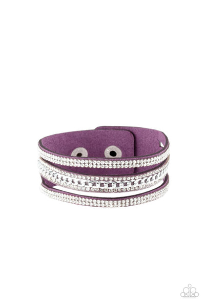Paparazzi Rollin in Rhinestones Purple Bracelet