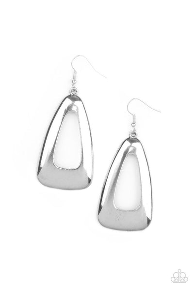 Paparazzi Irresistibly Industrial Silver Earrings