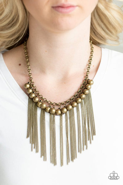 Paparazzi Powerhouse Prowl Brass Necklace