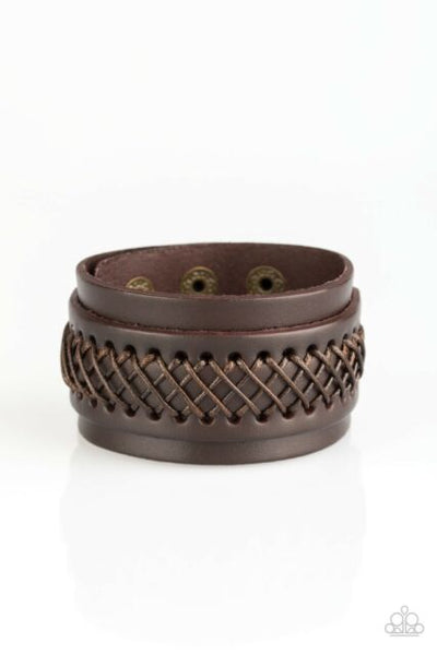 Paparazzi Outlaw and Order Brown Urban Bracelet