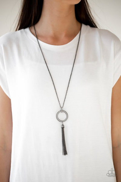 Paparazzi Straight To The Top Black Gunmetal Necklace
