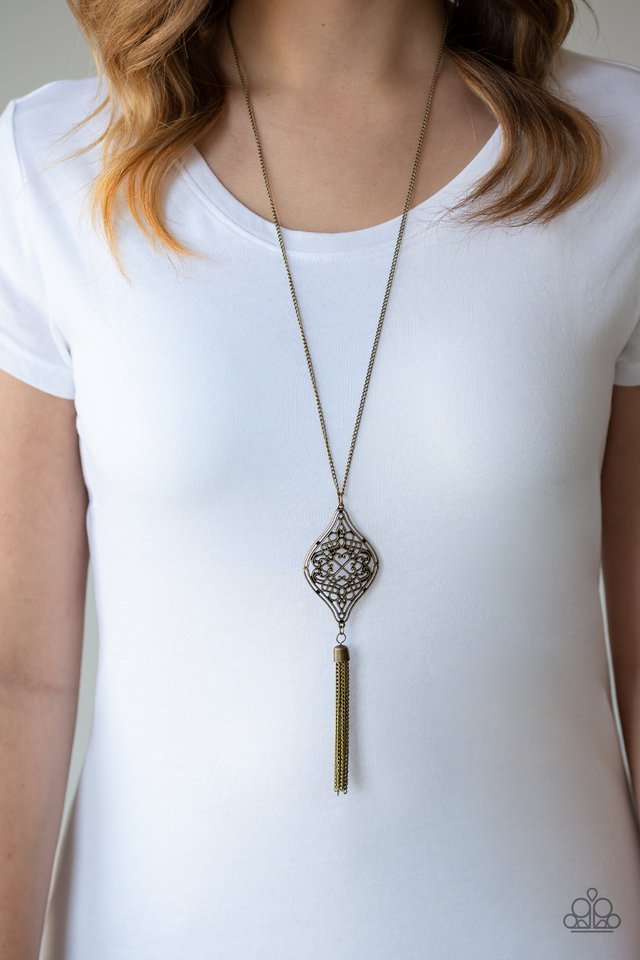 Paparazzi Totally Worth the TASSEL Brass Necklace