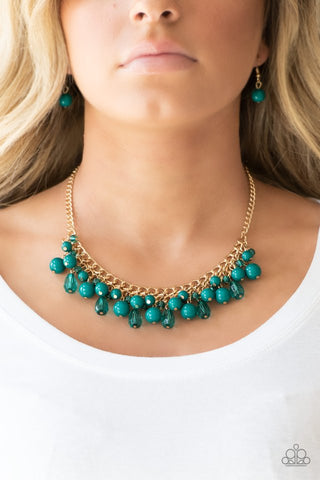 Paparazzi Tour de Trendsetter Green  and Gold Necklace