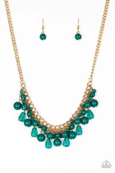 Paparazzi Tour de Trendsetter Green  and Gold Necklace