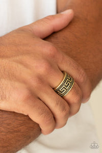 Paparazzi Tycoon Tribe Brass Men's Ring
